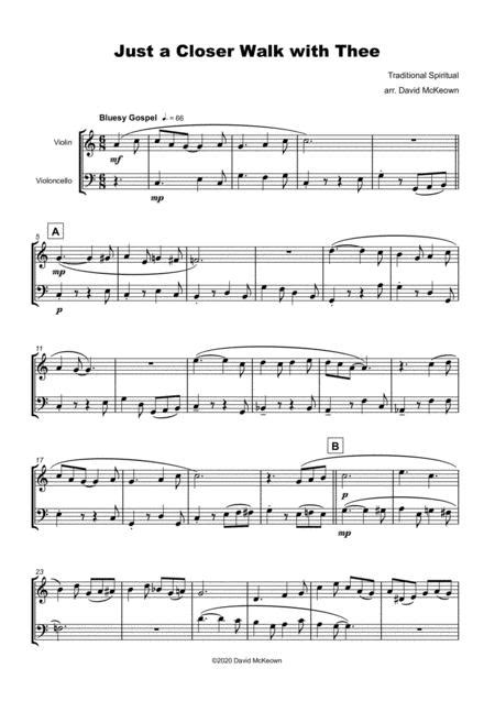 JUST A CLOSER WALK WITH THEE (Duet – Violin And Piano/Score And Parts)